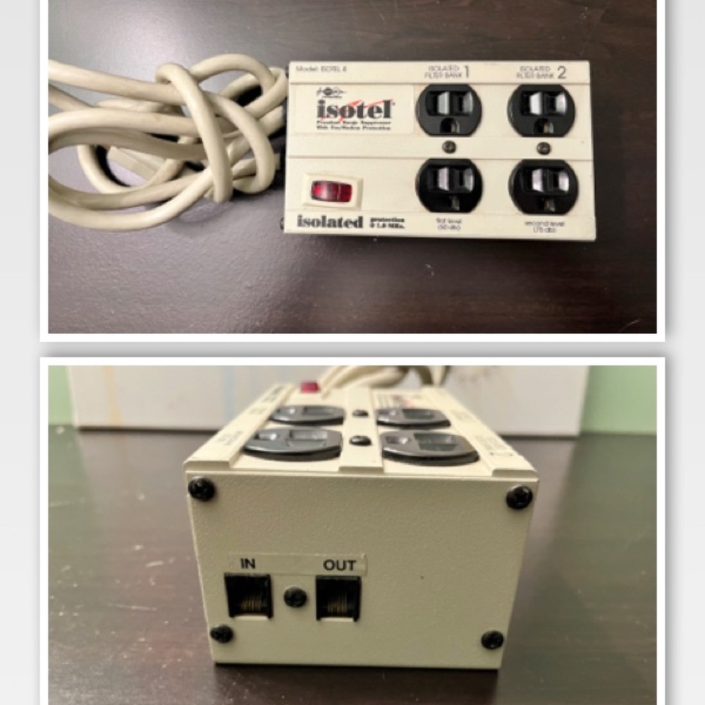 TRIPP LITE ISOTEL 4 Surge Suppressor Tel/Fax, Metal Housing